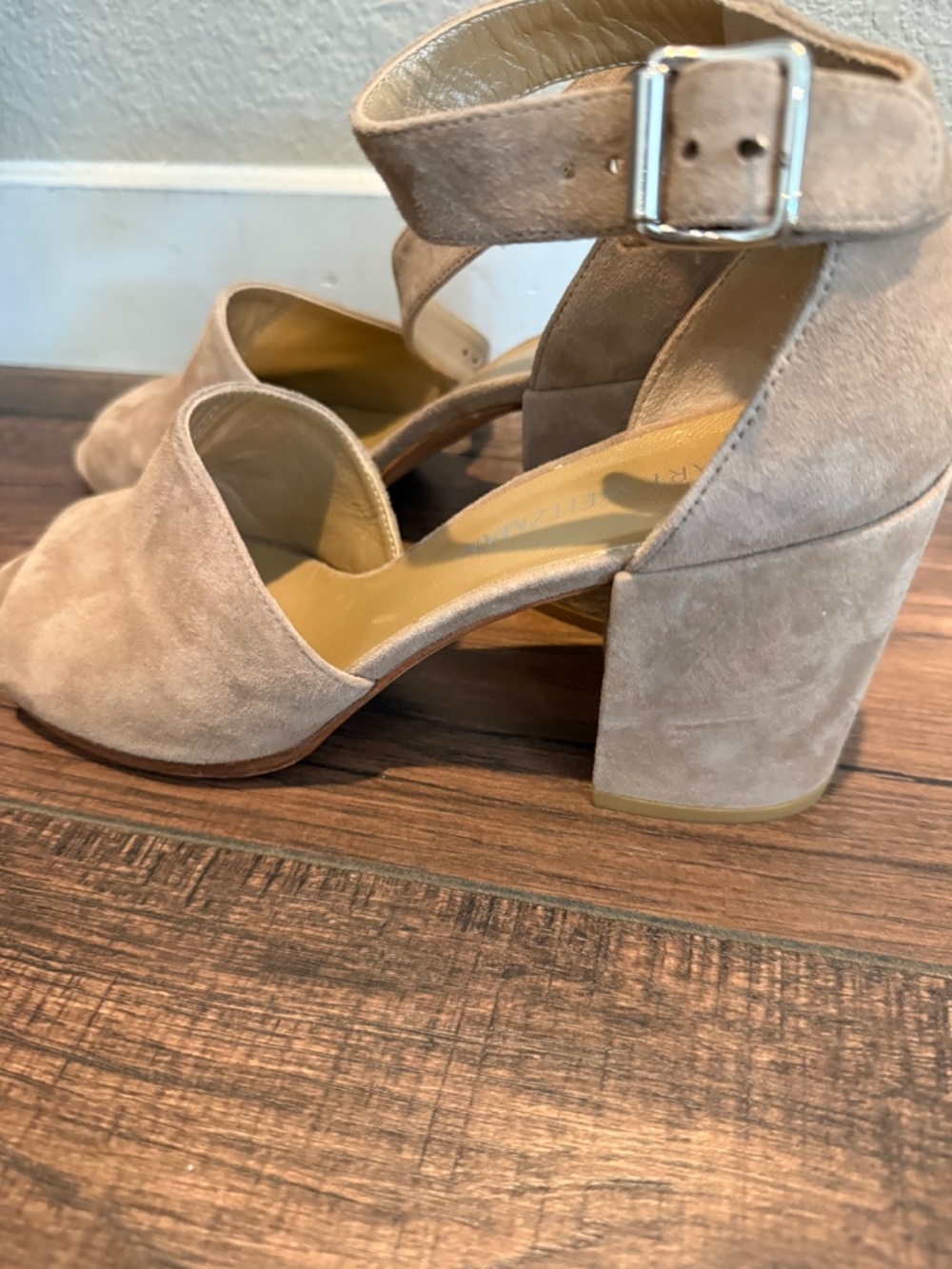 Stuart Weitzman Block Heel Peep Toe Sandal - Picture 2 of 4